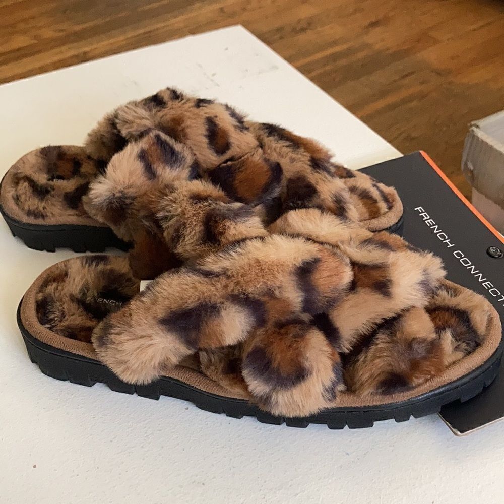 French Connection Faux Fir Slippers - Picture 4 of 5